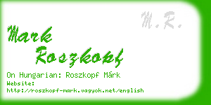 mark roszkopf business card